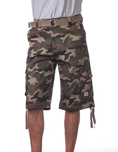Pro Club Men's Cotton Twill Cargo Shorts with Belt, 34" | Classic Loose Fit, Durable & Breathable thumbnail 1
