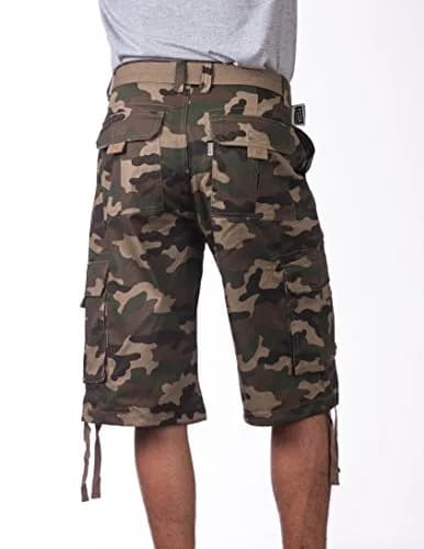 Pro Club Men's Cotton Twill Cargo Shorts with Belt, 34" | Classic Loose Fit, Durable & Breathable thumbnail 5