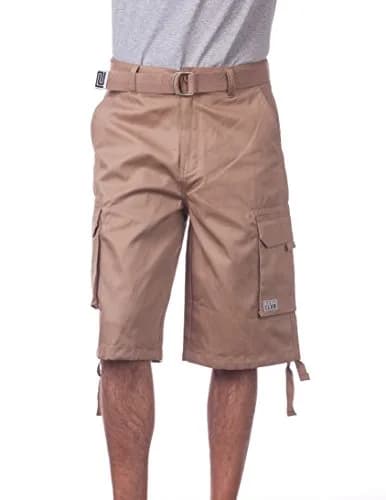 Pro Club Men's Cotton Twill Cargo Shorts with Belt, 36" | Classic Loose Fit, Durable & Breathable thumbnail 1