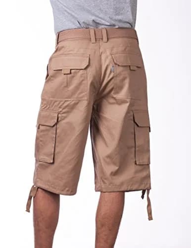 Pro Club Men's Cotton Twill Cargo Shorts with Belt, 36" | Classic Loose Fit, Durable & Breathable thumbnail 3