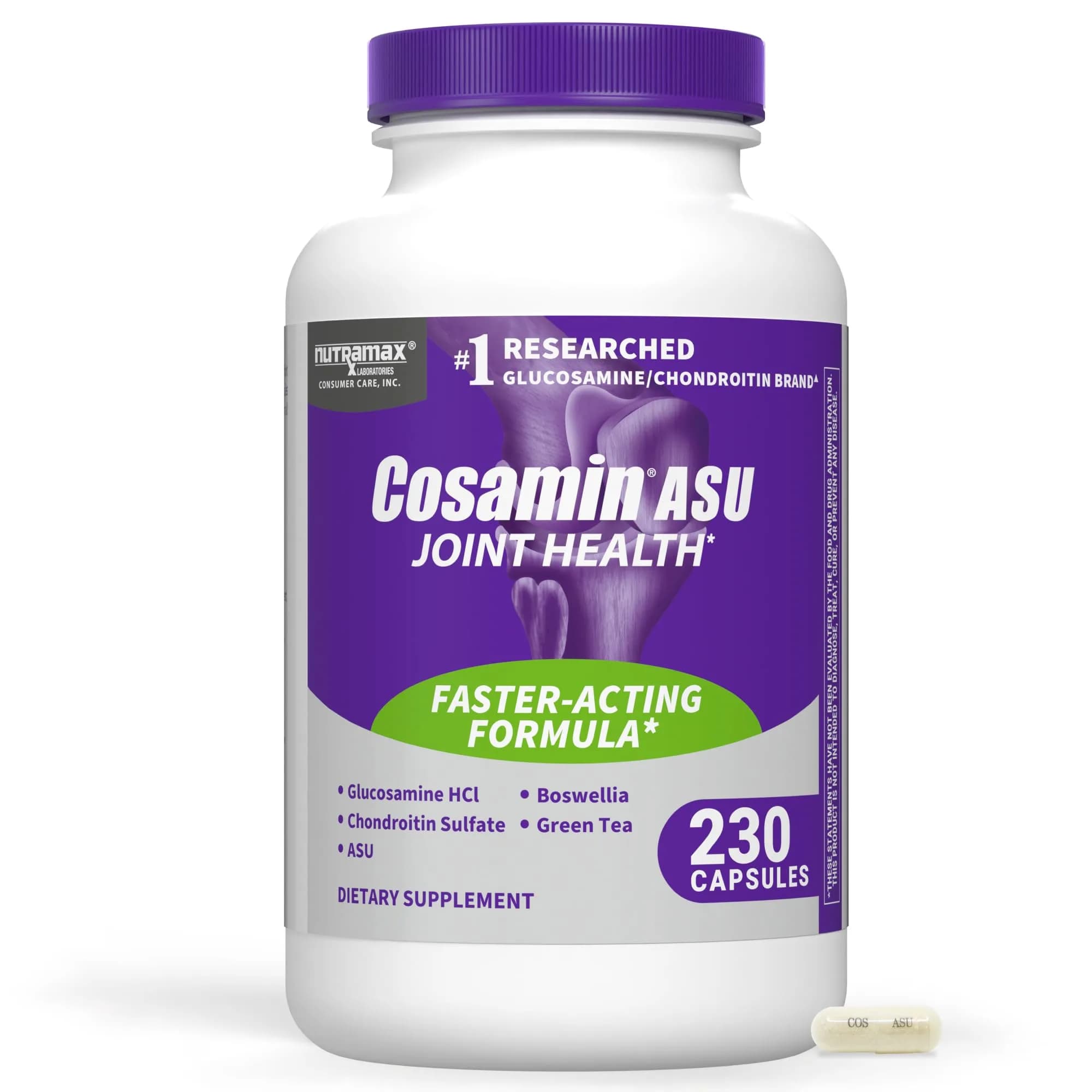 Nutramax Cosamin ASU Joint Health Supplement 230 Capsules | Faster-Acting Formula with Glucosamine, Chondroitin, ASU, and Boswellia