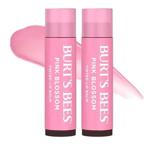 Burt's Bees Pink Blossom Tinted Lip Balm 2x0.3oz (0.6oz Total) | Natural Buildable Finish with Shea Butter thumbnail 1