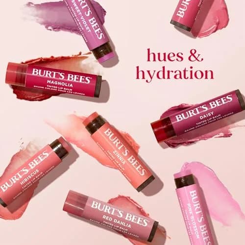 Burt's Bees Tinted Lip Balm, Petal Rose, 0.15 oz. (4.25g) | 8-Hour Moisture & Hint of Color thumbnail 9