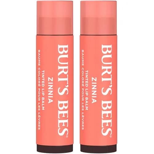Burt's Bees Natural Tinted Lip Balm Zinnia 0.15 Oz (2-Pack) | Hydrates & Adds Sheer Color thumbnail 1