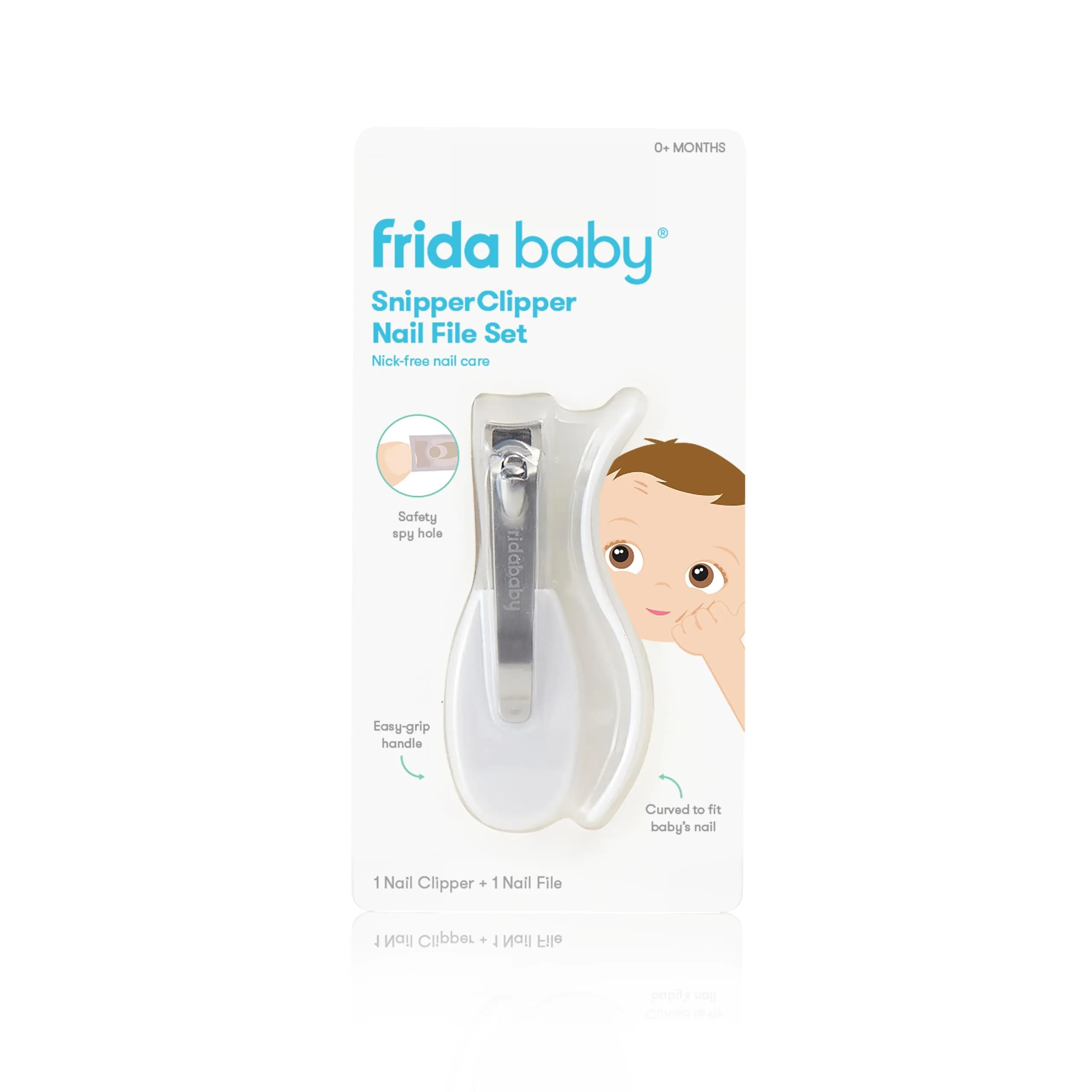 Frida Baby NailFrida SnipperClipper Set with Safety Spyhole, Nail File & Buffer | Newborn & Up