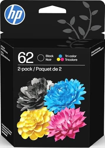 HP 62 Black/Tri-Color Ink Cartridges (2-Pack) | 200 Pages Black, 165 Pages Color | Genuine USA Import thumbnail 1