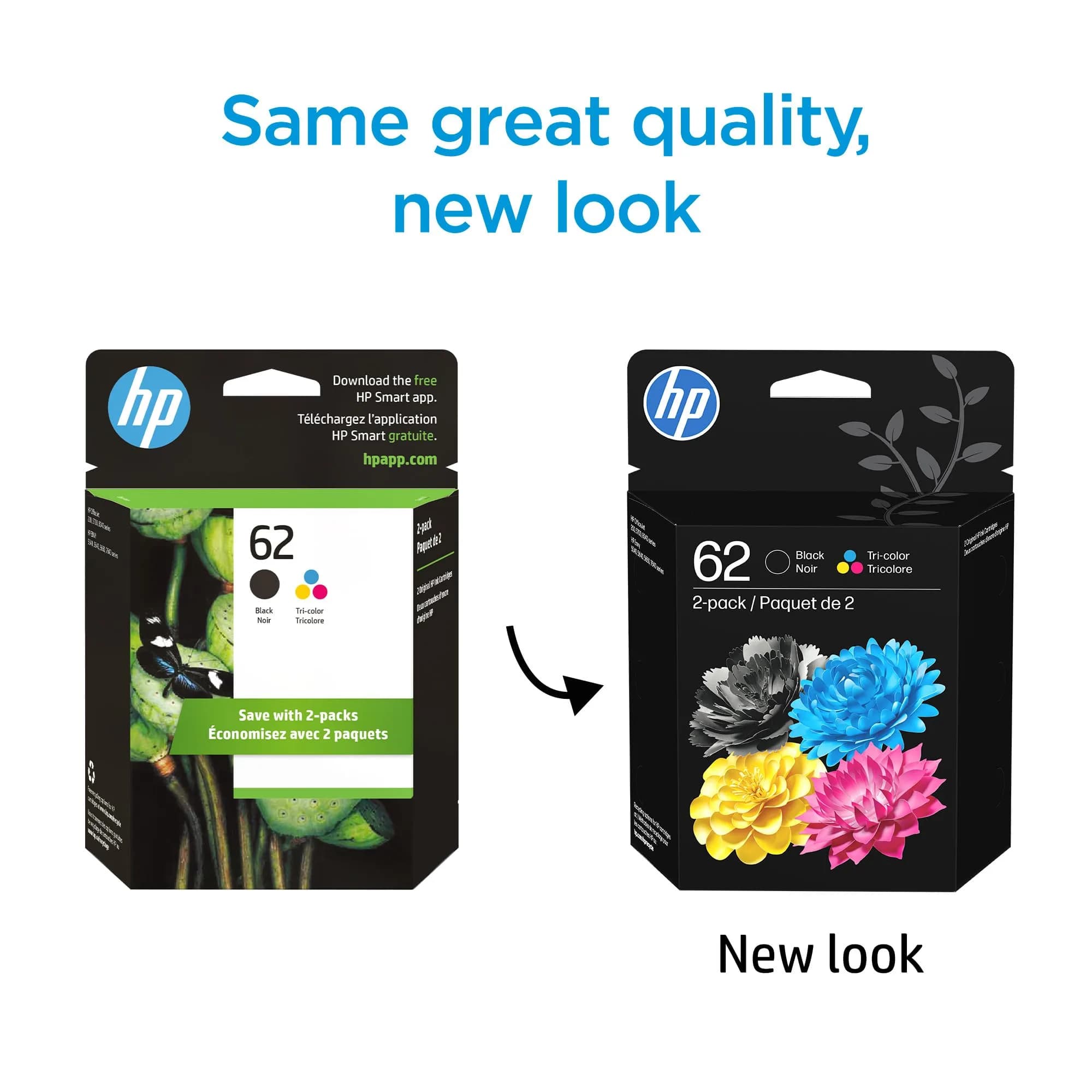 HP 62 Black/Tri-Color Ink Cartridges (2-Pack) | 200 Pages Black, 165 Pages Color | Genuine USA Import - view 2