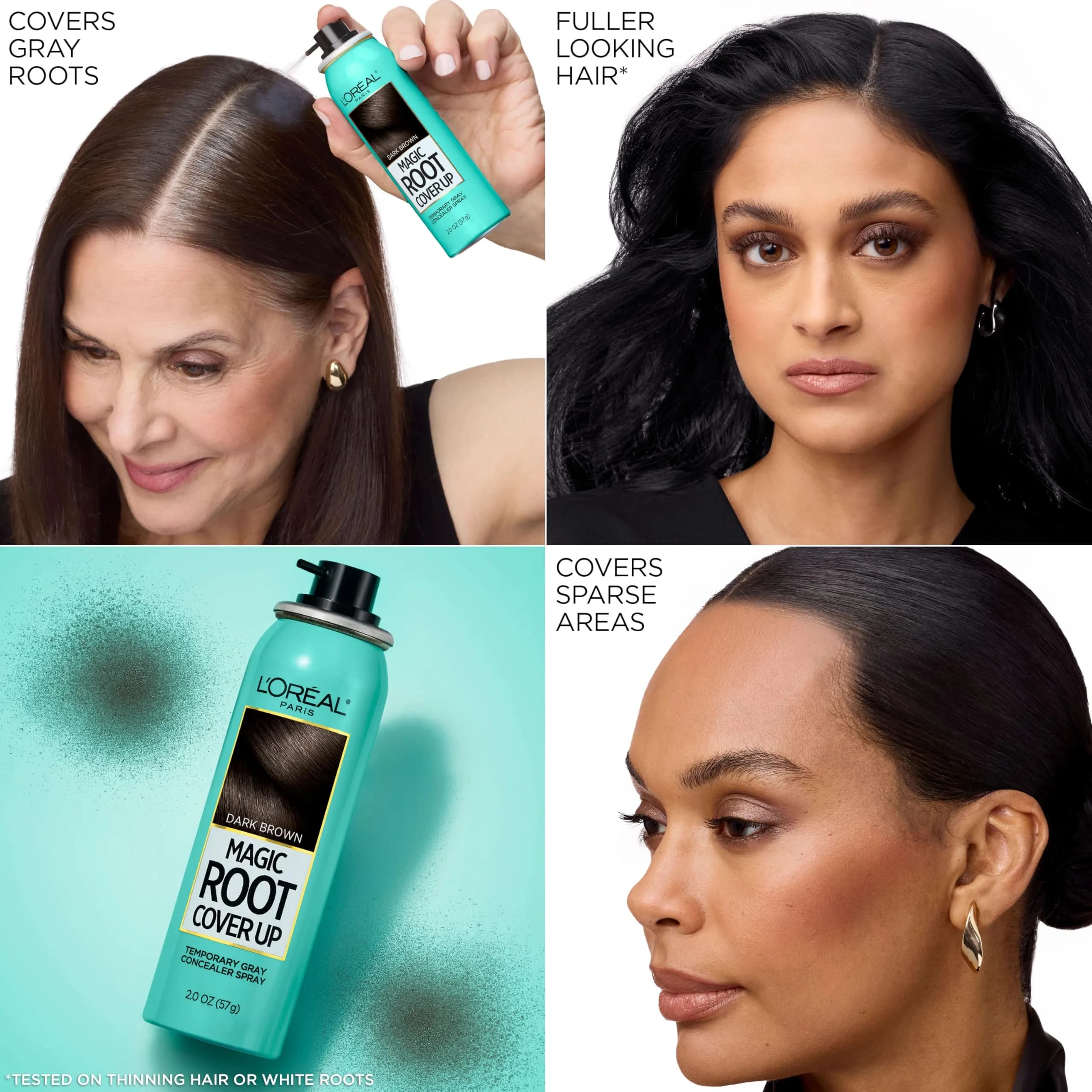 L'Oreal Paris Magic Root Cover Up Medium Brown Spray | 59ml (2 oz) Temporary Gray Coverage - view 3