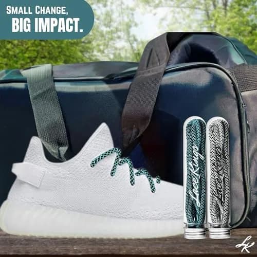 Lace Kings Round Shoelaces (Teal/Black - 91 cm) | Thick Polyester Athletic Laces for Sneakers thumbnail 3
