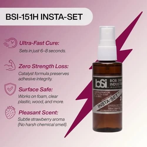 Bob Smith Industries Insta-Set Accelerator 60ml (2 fl oz) | Bonds Instantly on Most Surfaces thumbnail 2