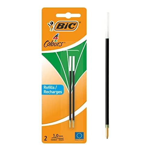 BIC Ballpoint Pen 4 Colours | 2 Items Pack, Medium Point, Plastic thumbnail 1
