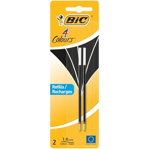 BIC Ballpoint Pen 4 Colours | Refillable, 2 Items, European Quality, Long-lasting ink thumbnail 2