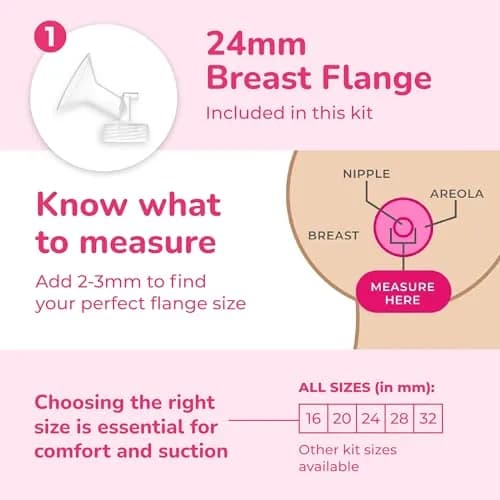 Spectra Wide Breast Shield Set Medium 24mm | BPA-Free Replacement Flange for Spectra Breast Pumps thumbnail 8