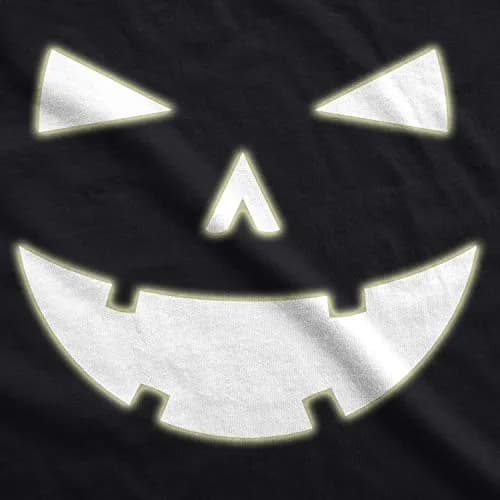 Crazy Dog T-Shirts Halloween Mens Happy Tooth Pumpkin Face Glow in The Dark Tees Black 5XL | Spooky, Funny & Comfortable thumbnail 2