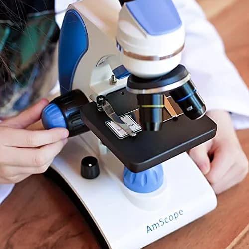 AmScope M162C-2L-PB10-WM 1000X Microscope Kit for Education & Home Use | All-Metal Durable Design thumbnail 9