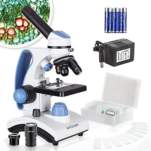 AmScope M162C-2L-PB10-WM 1000X Microscope Kit for Education & Home Use | All-Metal Durable Design thumbnail 2