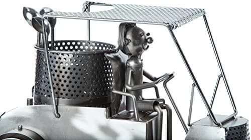 BRUBAKER Wine Bottle Holder Statue Golfer in A Golf Cart | Unique Golf & Wine Decor, Recycled Metal, 12.01 inches thumbnail 5