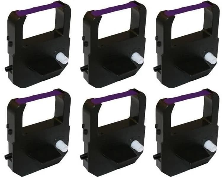COMPUMATIC Ribbon for Lathem & Acroprint Time Clocks, Purple Ink | 6 Pack Impact Printer Ribbon thumbnail 1