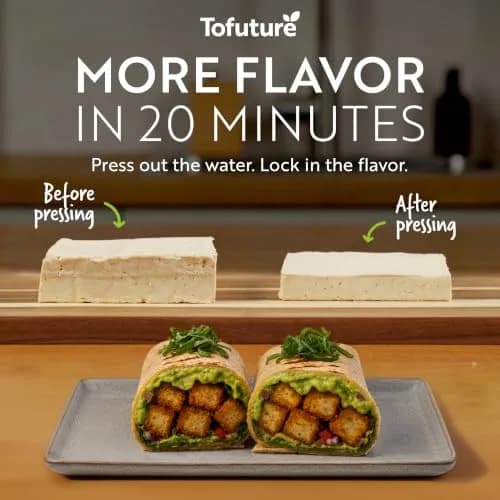 Tofuture Tofu Press | Self-Contained Vegan Tofu Water Remover, Fits 8-16 oz | Dishwasher Safe thumbnail 2