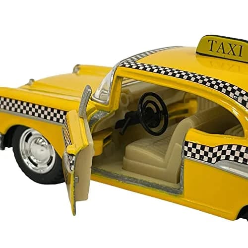 KiNSMART 1957 Chevy Bel Air Coupe 1:40 Scale 5" Die Cast Metal Classic Toy Car (Taxi) | Authentic Miniature with Pull-Back Action thumbnail 4