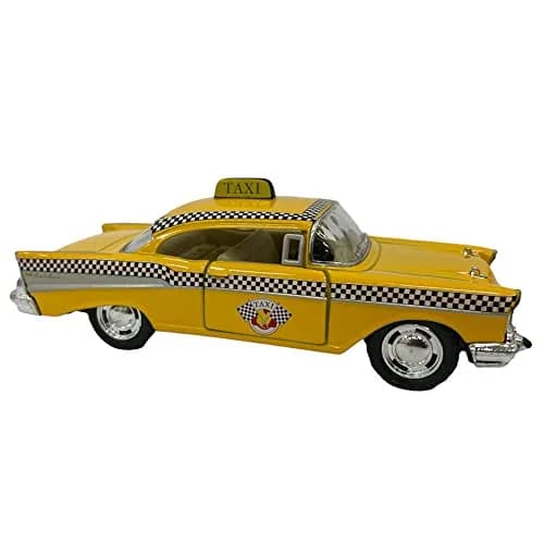 KiNSMART 1957 Chevy Bel Air Coupe 1:40 Scale 5" Die Cast Metal Classic Toy Car (Taxi) | Authentic Miniature with Pull-Back Action thumbnail 2
