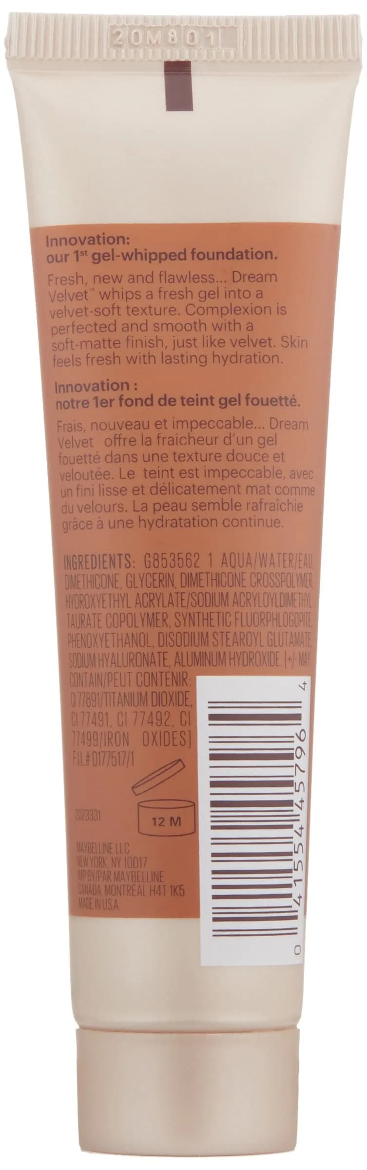 Maybelline New York Dream Velvet Soft-Matte Hydrating Foundation Cocoa Coconut 1 fl. oz. thumbnail 2
