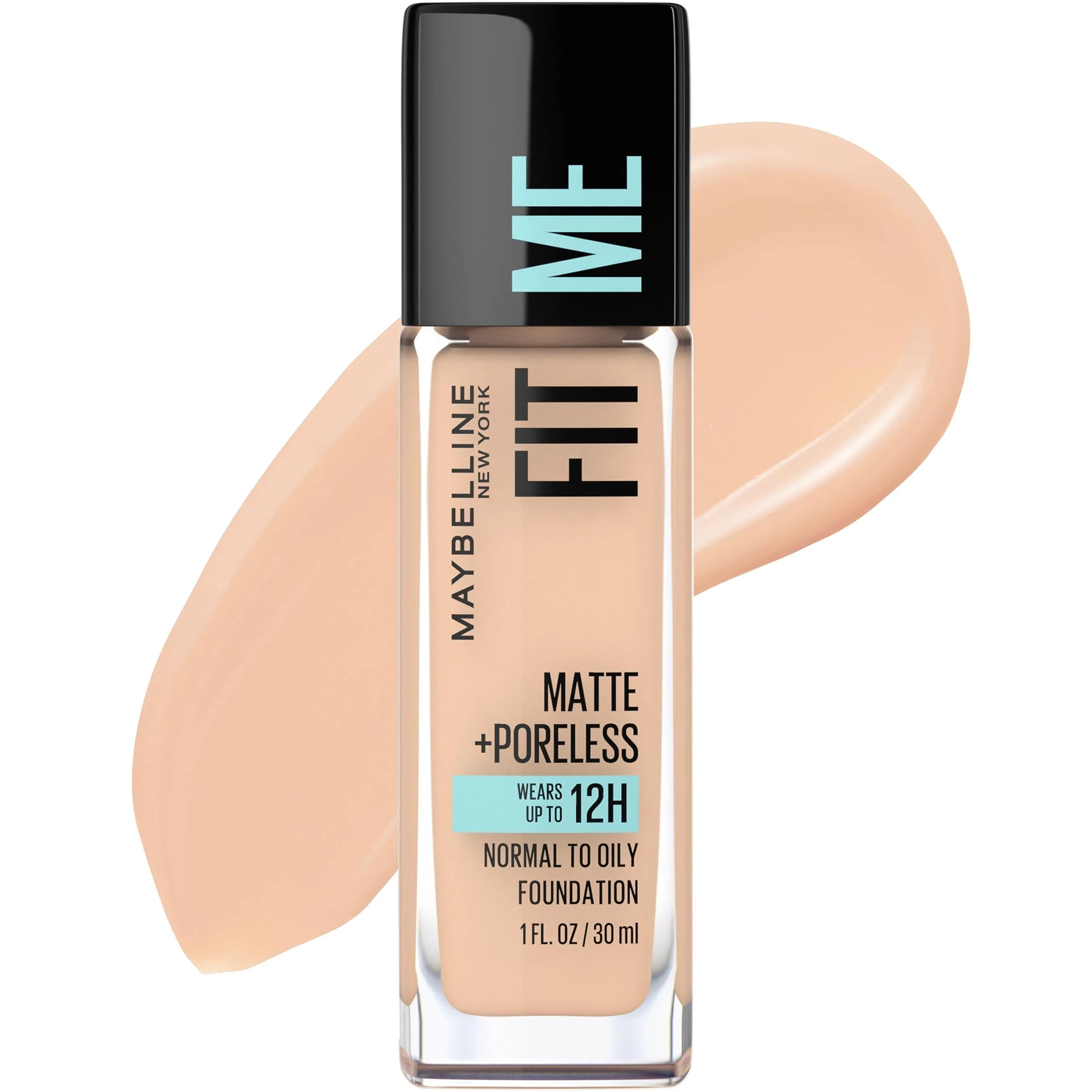 Maybelline Fit Me Matte + Poreless Liquid Foundation, 122 Creamy Beige, 1 Fl Oz - main product image