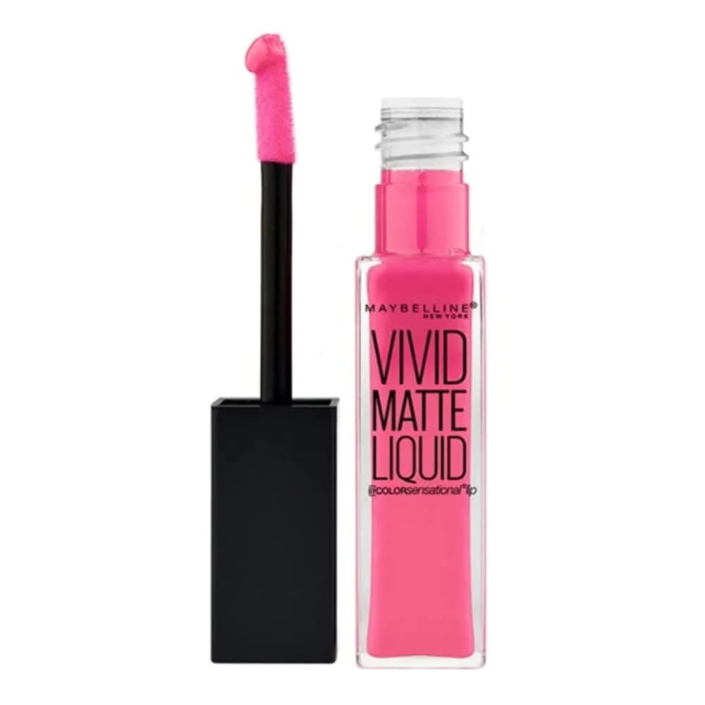 Maybelline New York Color Sensational Vivid Matte Liquid Lipstick Pink Charge 7.7ml (0.26 fl oz) | High Pigment Matte Finish - main product image