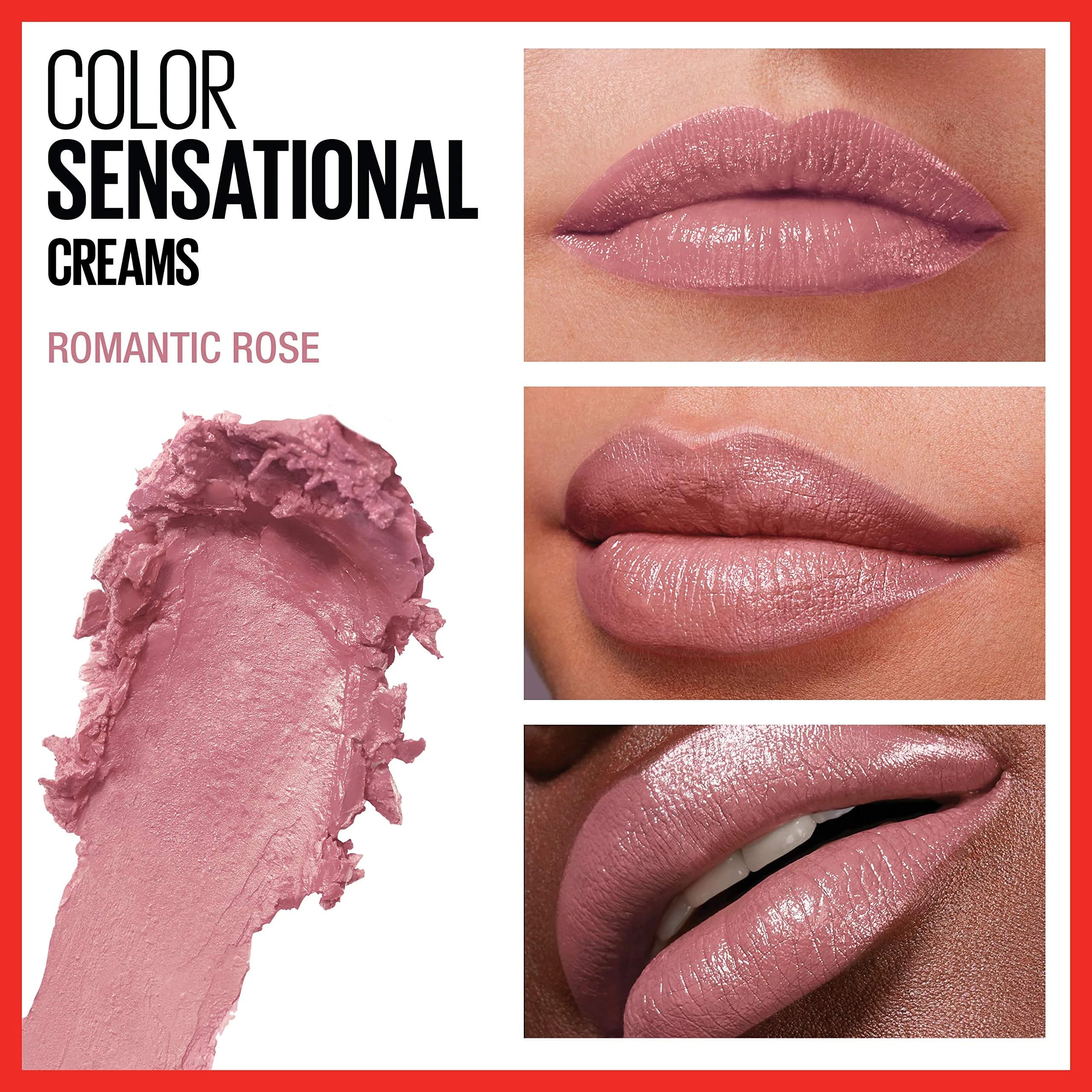 Maybelline Color Sensational Lipstick in Romantic Rose - Creamy Hydrating Lip Color, 4g thumbnail 3