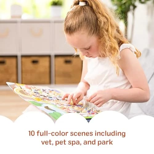 Melissa & Doug Pet Place Puffy Sticker Activity Book | Reusable Stickers & 10 Scenes thumbnail 2