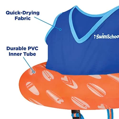 SwimSchool Deluxe Swim Trainer (Berry/Blue) | Heavy Duty Toddler Float Vest with Adjustable Safety Seat thumbnail 4