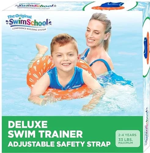 SwimSchool Deluxe Swim Trainer (Berry/Blue) | Heavy Duty Toddler Float Vest with Adjustable Safety Seat thumbnail 6