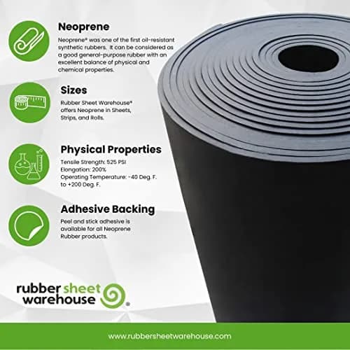 Rubber Sheet Warehouse Neoprene Rubber Sheet 1/32" (.032") Thick 18" x 36" | Strong & Flexible thumbnail 5
