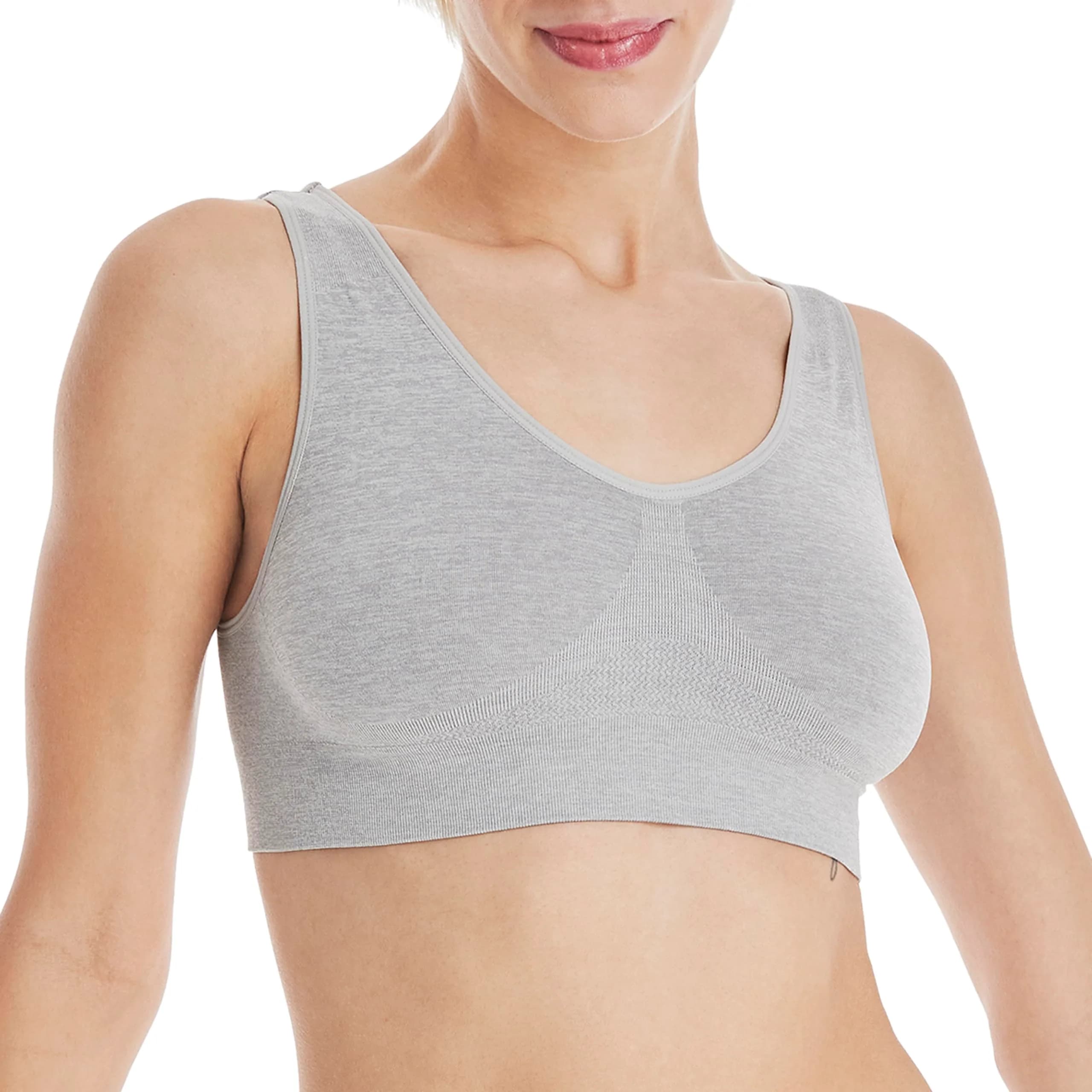 Hanes Womens Get Cozy Pullover Comfortflex Fit Wirefree Bra, White, Medium US | Seamless, Supportive & Comfortable — Light Grey Heather / X-Large