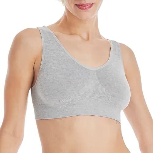 Hanes Women's Cozy Seamless Wire-Free Bra, Light Grey Heather, X-Large | Supportive, Comfortable & Seamless for Daily Wear thumbnail 1