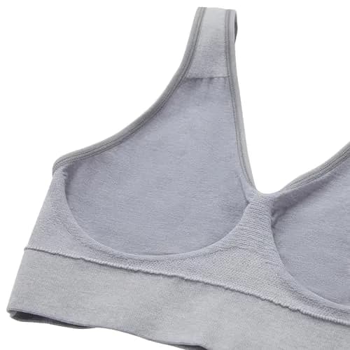 Hanes Women's Cozy Seamless Wire-Free Bra, Light Grey Heather, X-Large | Supportive, Comfortable & Seamless for Daily Wear thumbnail 4