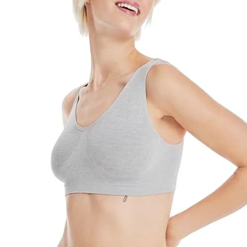 Hanes Women's Cozy Seamless Wire-Free Bra, Light Grey Heather, X-Large | Supportive, Comfortable & Seamless for Daily Wear thumbnail 2