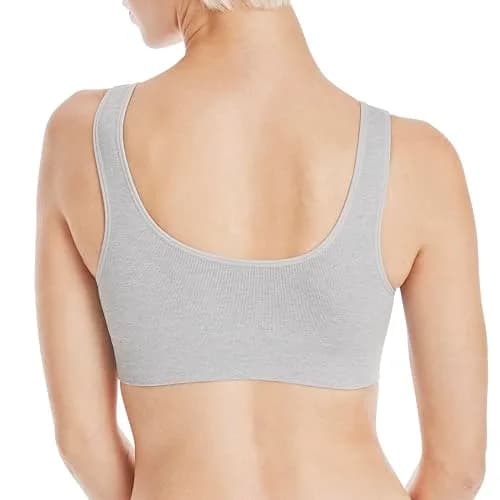 Hanes Women's Cozy Seamless Wire-Free Bra, Light Grey Heather, X-Large | Supportive, Comfortable & Seamless for Daily Wear thumbnail 3