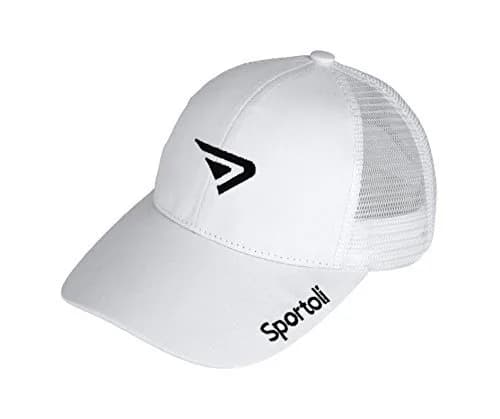 Sportoli Kids & Adult Cotton Blend & Mesh Snapback Baseball Cap Navy | Adjustable Fit — White