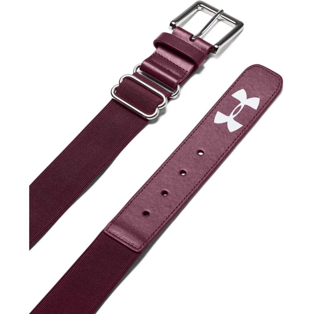 Under Armour Men's Baseball Belt Maroon (609) OSFA | Elastic Webbing with Polyurethane, 2" Width — Maroon (609)/Maroon