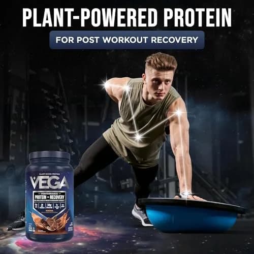 Vega Protein + Recovery Mocha 816g (28.8 oz) | NSF Certified Plant-Based Protein for Muscle Recovery thumbnail 2