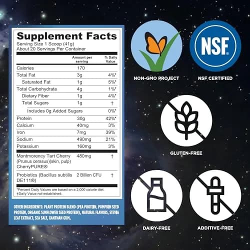 Vega Protein + Recovery Vanilla 816g (28.8 oz) | NSF Certified Plant-Based Protein for Muscle Recovery thumbnail 4