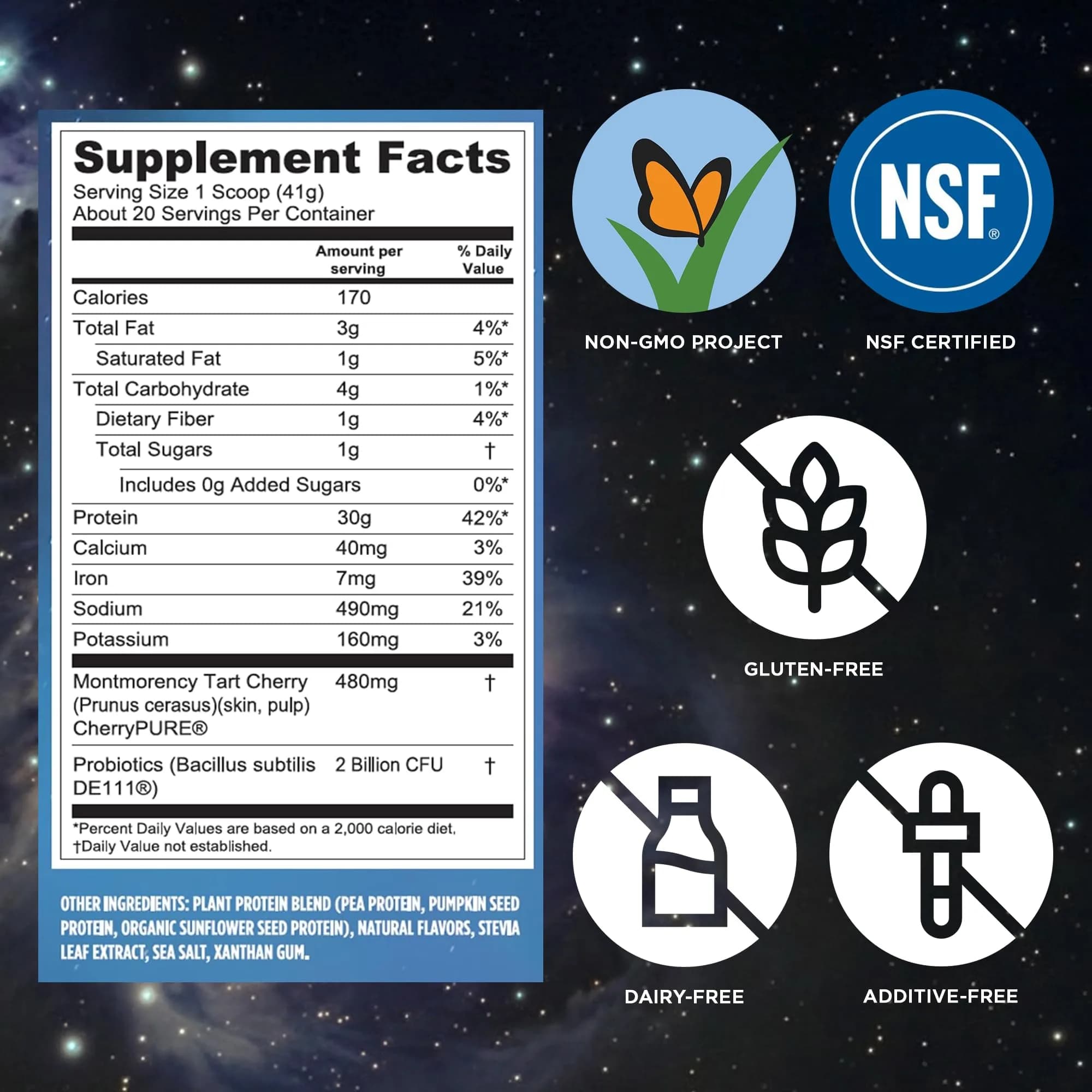 Vega Protein + Recovery Vanilla 816g (28.8 oz) | NSF Certified Plant-Based Protein for Muscle Recovery - view 4