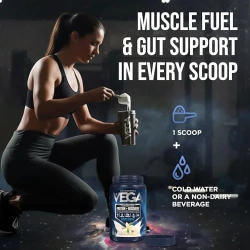 Vega Protein + Recovery Vanilla 816g (28.8 oz) | NSF Certified Plant-Based Protein for Muscle Recovery thumbnail 6