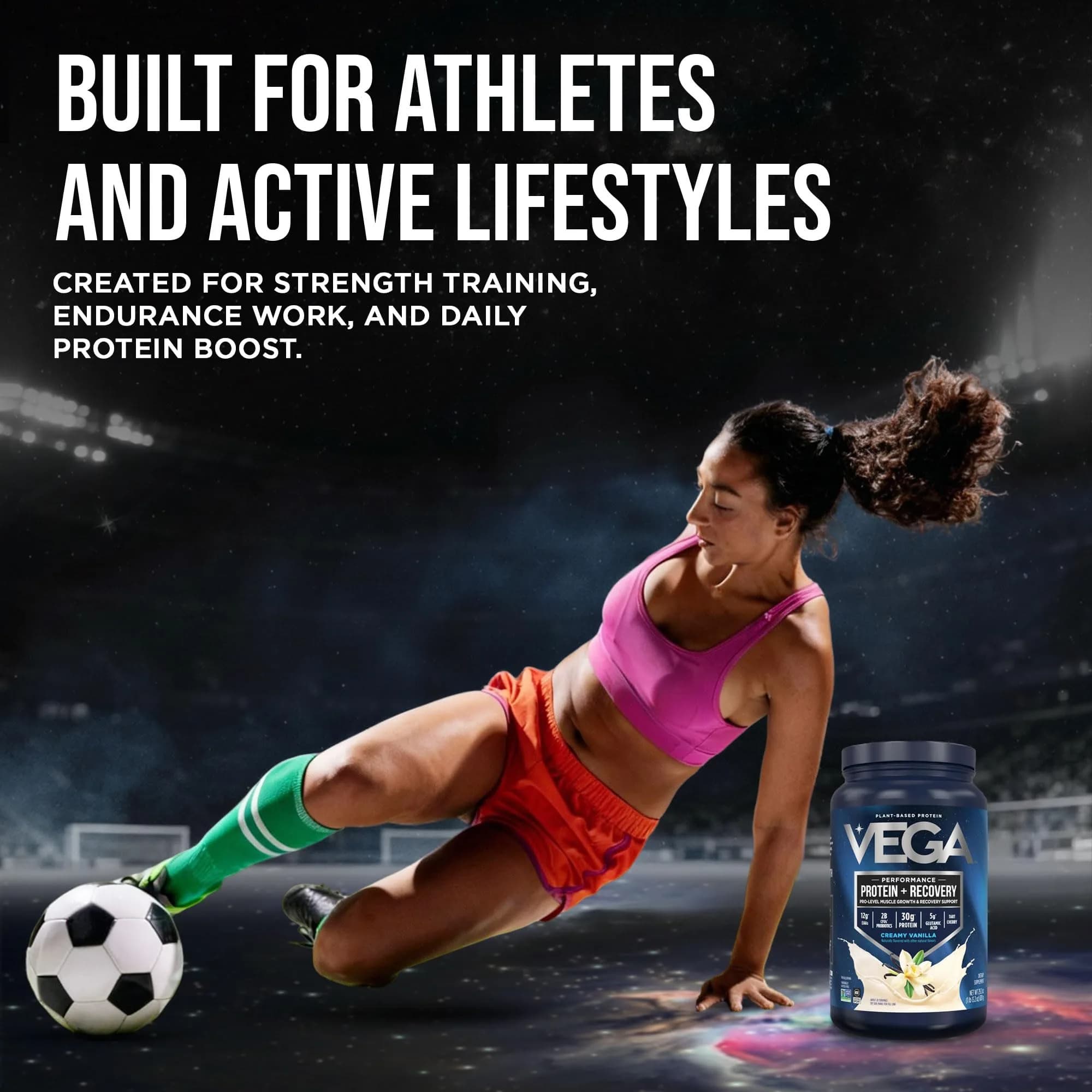 Vega Protein + Recovery Vanilla 816g (28.8 oz) | NSF Certified Plant-Based Protein for Muscle Recovery - view 9