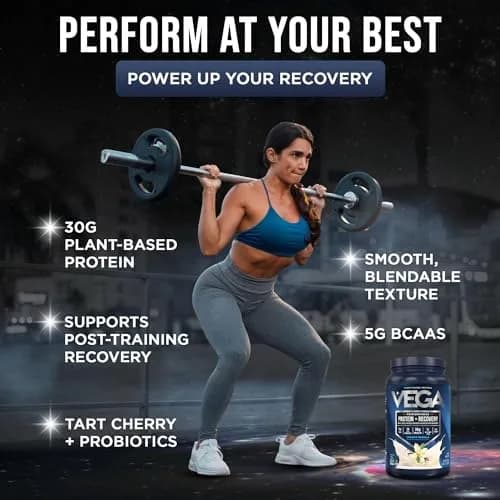 Vega Protein + Recovery Vanilla 816g (28.8 oz) | NSF Certified Plant-Based Protein for Muscle Recovery thumbnail 3