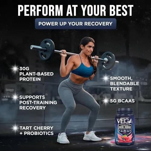 Vega Protein + Recovery Berry 816g (28.8 oz) - NSF Certified Plant-Based Protein for Muscle Recovery thumbnail 3