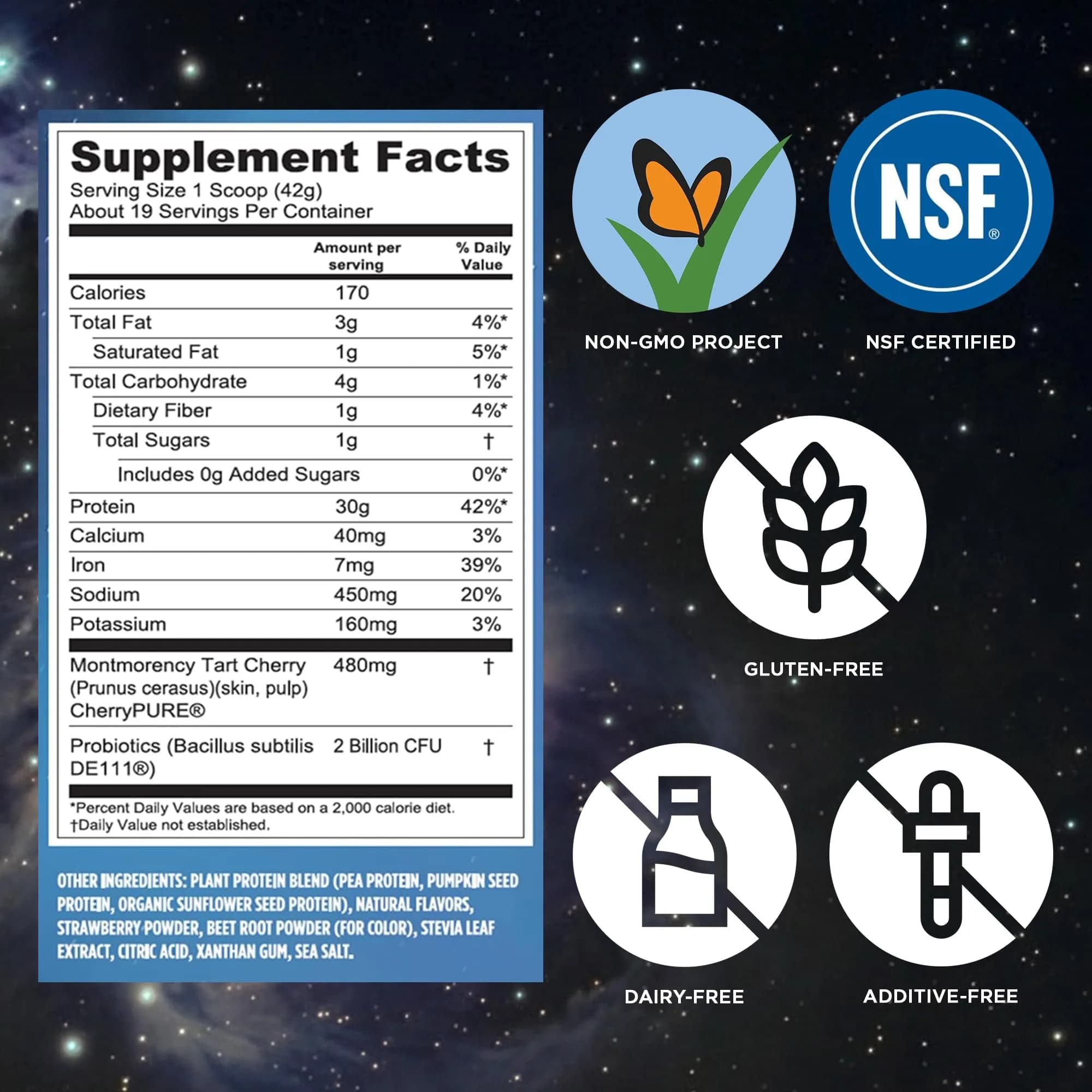 Vega Protein + Recovery Berry 816g (28.8 oz) - NSF Certified Plant-Based Protein for Muscle Recovery - view 4