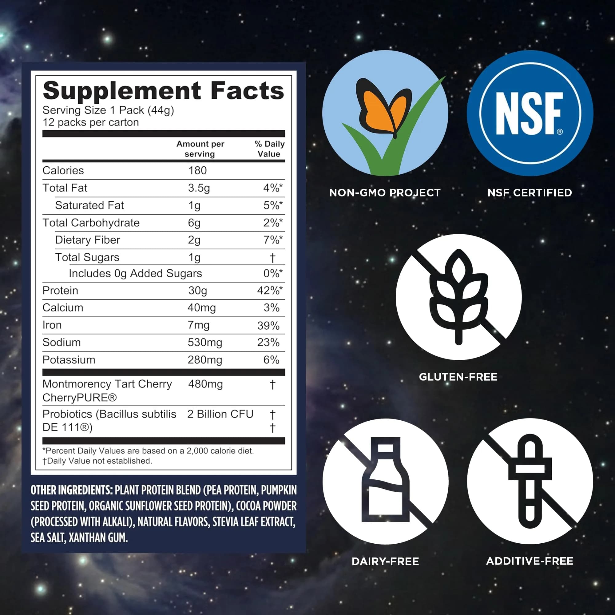 Vega Protein + Recovery Chocolate 12 x 1.6 oz Packets | NSF Certified Vegan Muscle Recovery Supplement - view 4