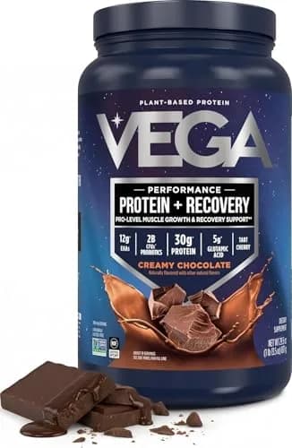 Vega Protein + Recovery Chocolate 816g (28.8 oz) | NSF Certified Plant-Based Protein for Muscle Recovery thumbnail 1